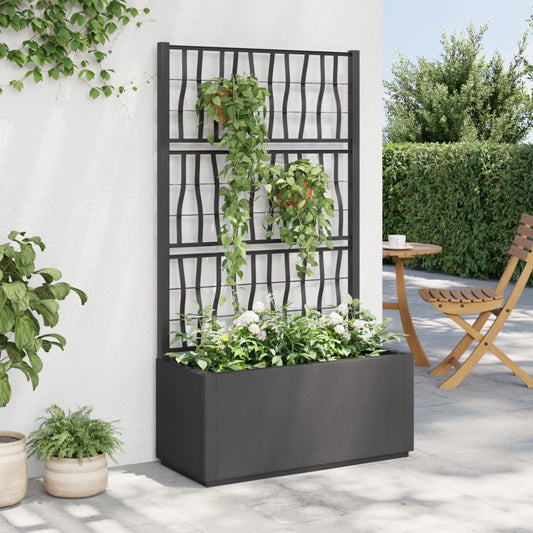 80cm PP Planter with Trellis – Durable Raised Garden Box for Climbing Plants, Flowers & Vegetables