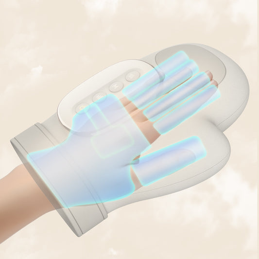 Glove with LED lights on a beige background