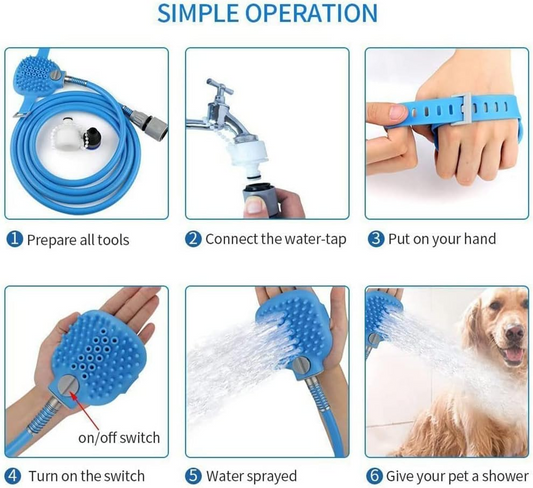 Pet Bathing Tool Spray Glove with Water Pipe – Shop Without Limits