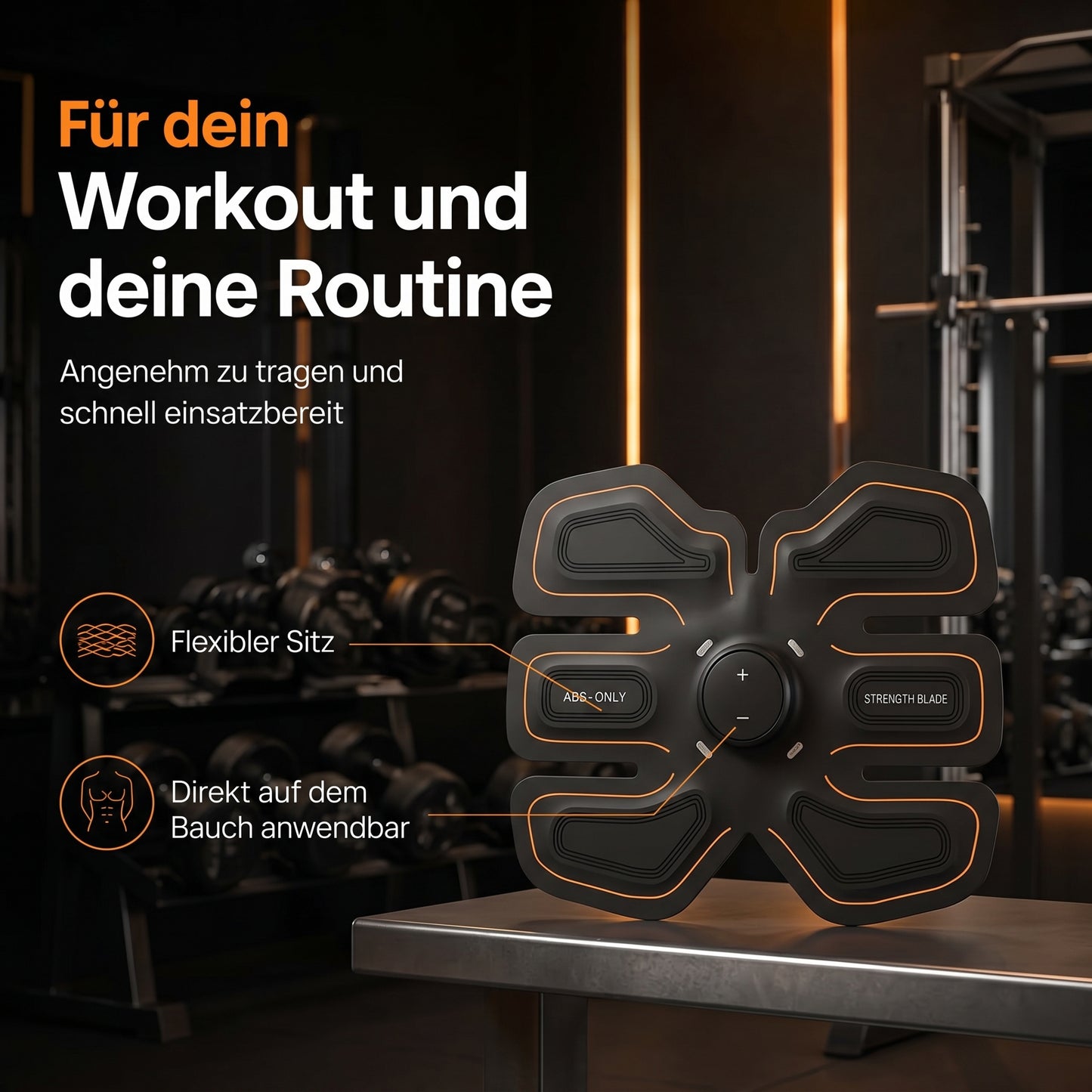 Abdominal muscle fitness device for core training & tummy tuck at home