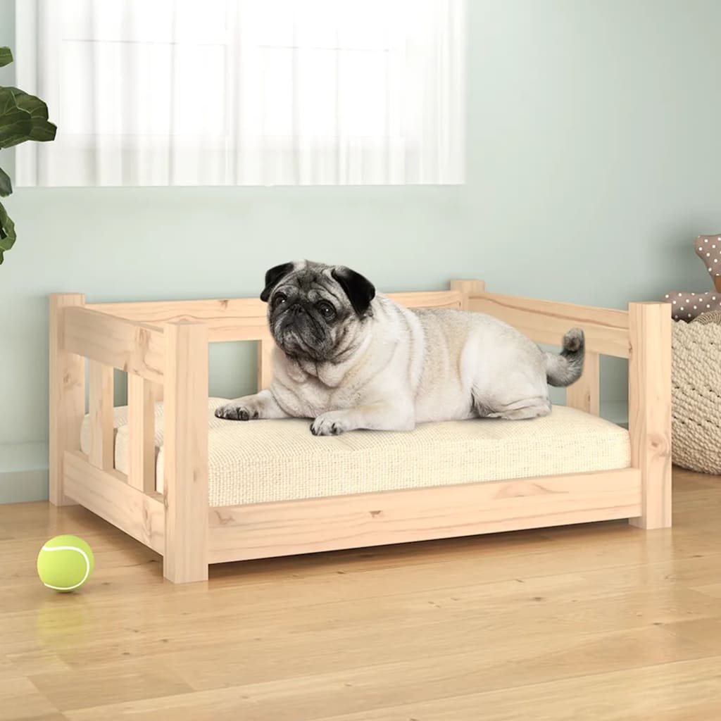 Dog Bed, Solid Pine Wood, 65.5x50cm