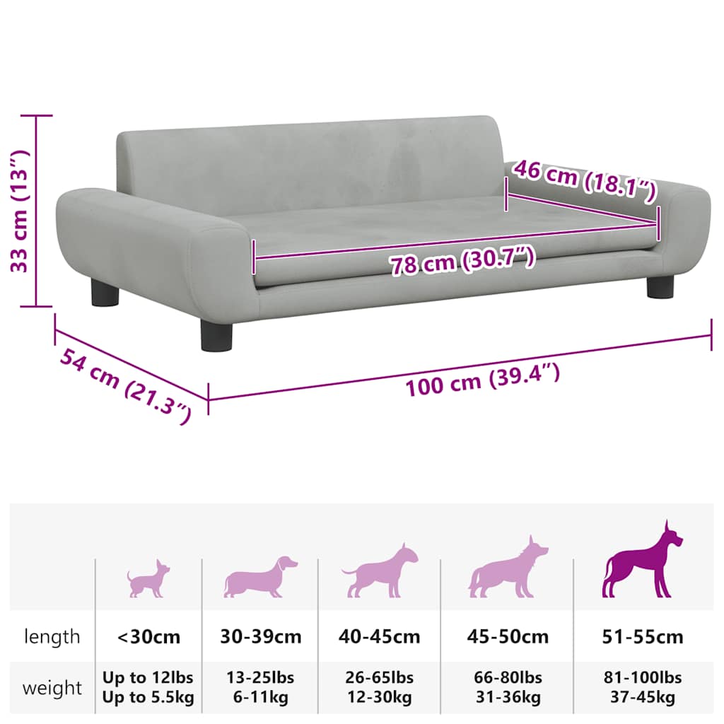 Hundebett 100 cm Velvet