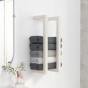 Wall-mounted towel rail made of solid pine wood for the bathroom