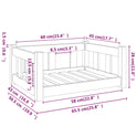 Hundebett Massivholz 65,5x50 cm