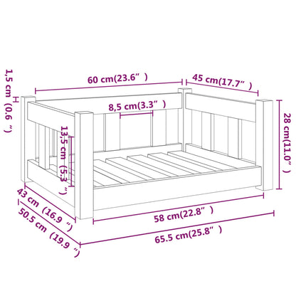 Hundebett Massivholz 65,5x50 cm