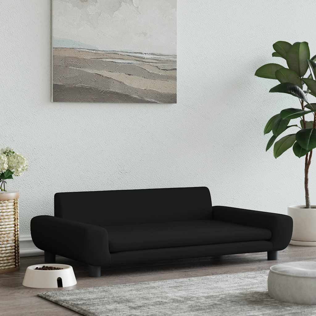 Hundebett Samt 100 cm | Elegantes XL-Kuschelbett mit Massivholzrahmen für große Hunde