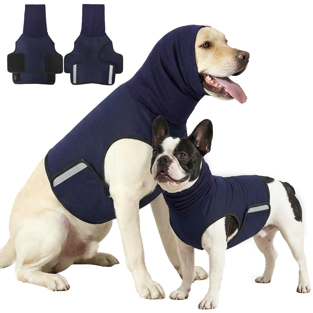 Hunde-Angstweste mit Kapuze Dunkelblau