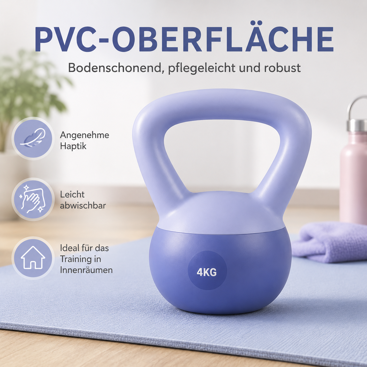 Damen-Kettlebell für Krafttraining, Straffung & Ganzkörper-Workouts zu Hause