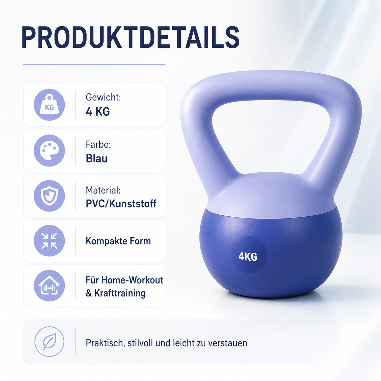 Damen-Kettlebell für Krafttraining, Straffung & Ganzkörper-Workouts zu Hause