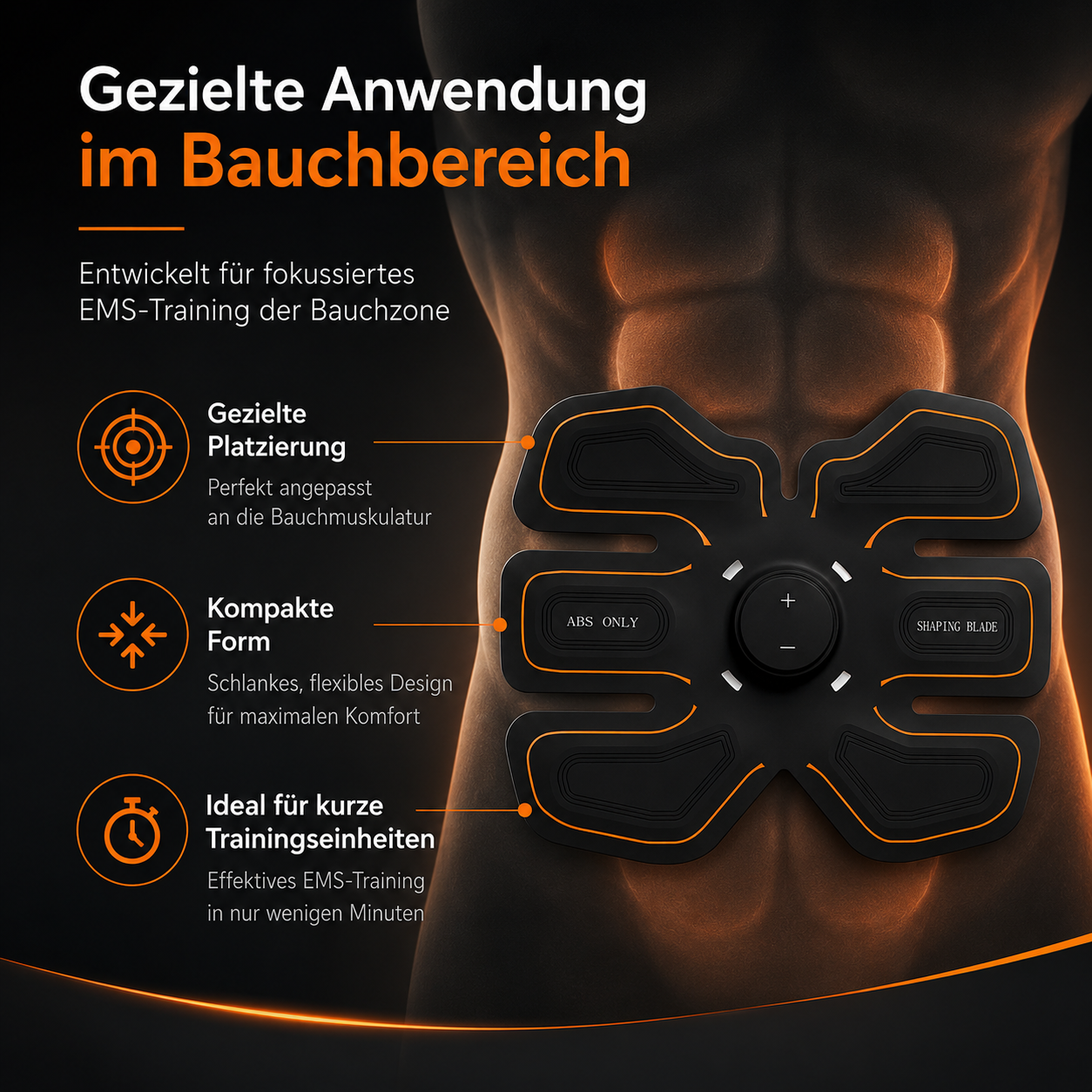 Abdominal muscle fitness device for core training & tummy tuck at home