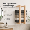 Wandmontierter Handtuchhalter aus massivem Kiefernholz für das Badezimmer