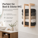 Wandmontierter Handtuchhalter aus massivem Kiefernholz für das Badezimmer