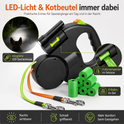 Retractable Dual Dog Leash with 360° Swivel & LED Light