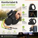 Retractable Dual Dog Leash with 360° Swivel & LED Light
