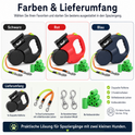 Retractable Dual Dog Leash with 360° Swivel & LED Light