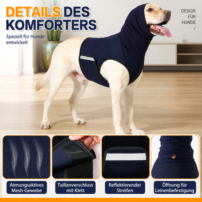 Hunde-Angstweste mit Kapuze – Beruhigungsshirt gegen Gewitter, Feuerwerk & Trennungsangst