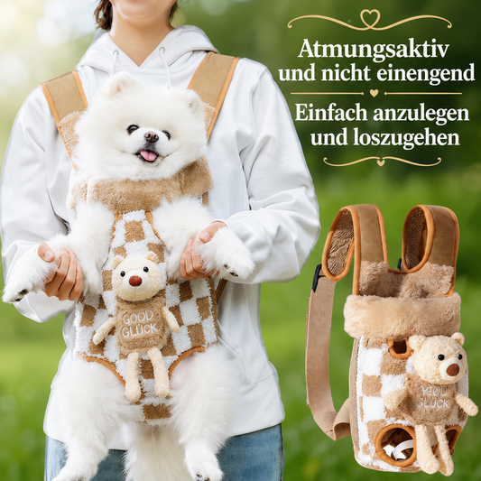 Fleece Hundetragetasche Rucksack | Vorne-Tragetasche für kleine Hunde und Katzen