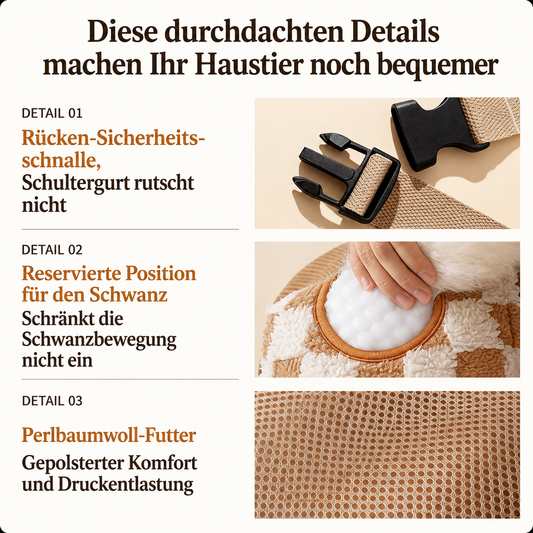 Fleece Hundetragetasche Rucksack | Vorne-Tragetasche für kleine Hunde und Katzen