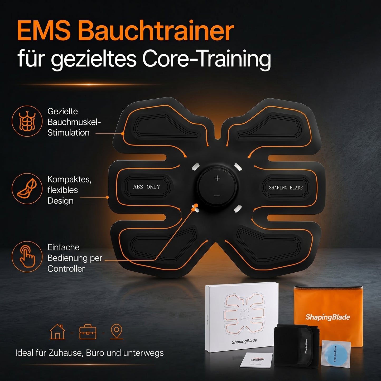 Abdominal muscle fitness device for core training & tummy tuck at home